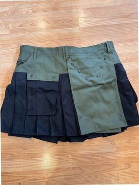 Utilikilts Men Olive Green Black Workman Utility Kilt Size 40 x 21.5 Made in USA